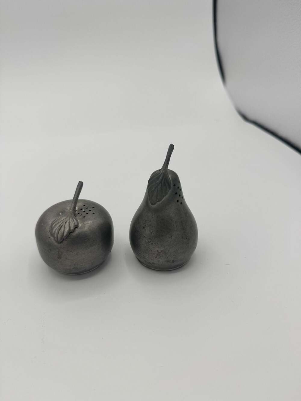 Vintage Web Pewter #1125 Apple and Pear Salt and Pepper Shakers